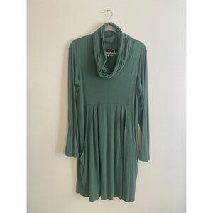 NWOT Yala Women’s Green Long Sleeve Cowl Neck Tunic Dress With Pockets XL